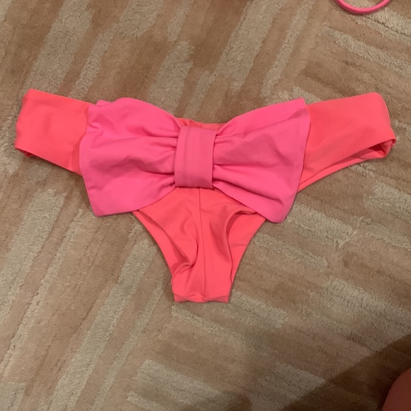 Lolli Swim coral and pink bow bikini bottom - Picture 2 of 2